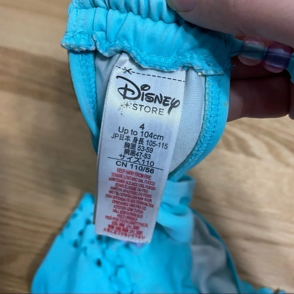 Tinker Bell Swim Suit 2 Piece Disney Store Sz 4 Girls Blue